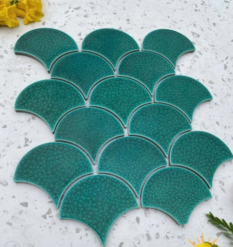 Gạch vảy cá mosaic phòng bếp 
